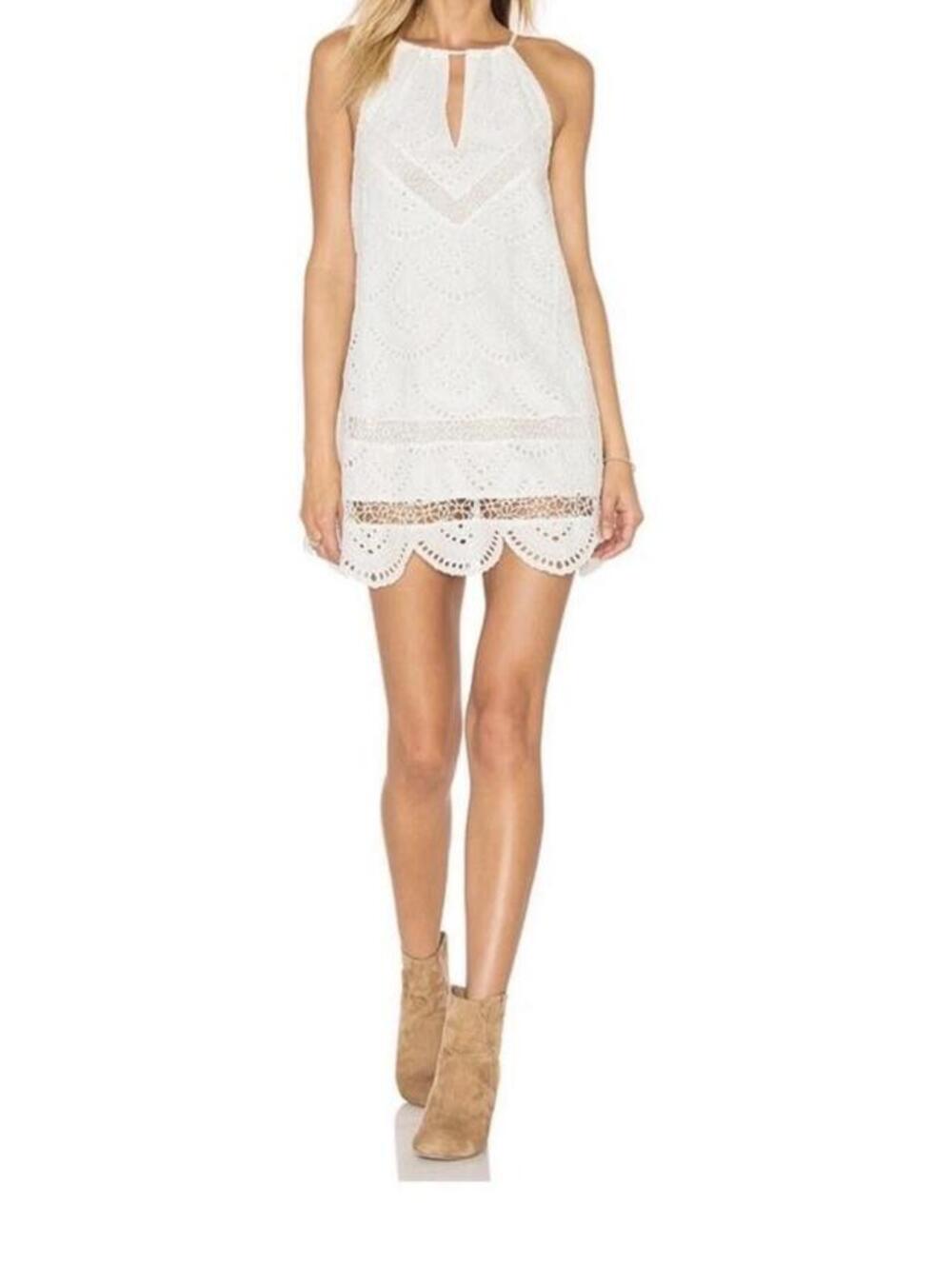 Lovers + Friends Under the Sun‎ White Ivory Eyelet Lined Dress Size XS